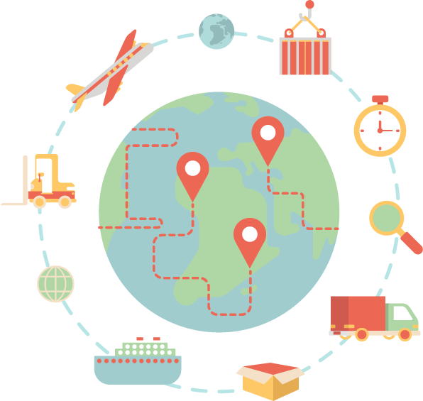 Worldwide shipping illustration